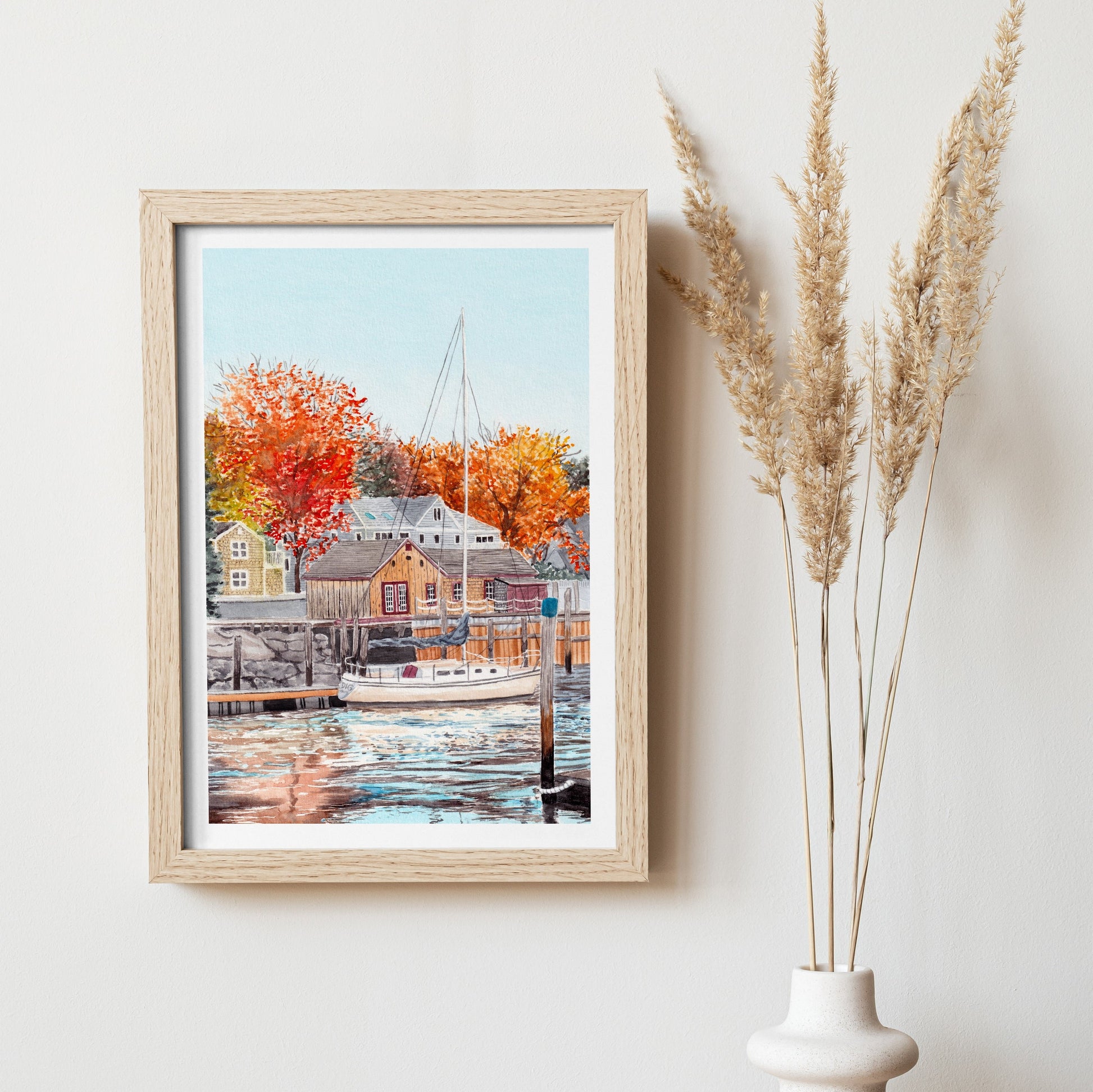 Maine Kennebunkport New England Wall Art - Travel Gift - Fall Wall Art