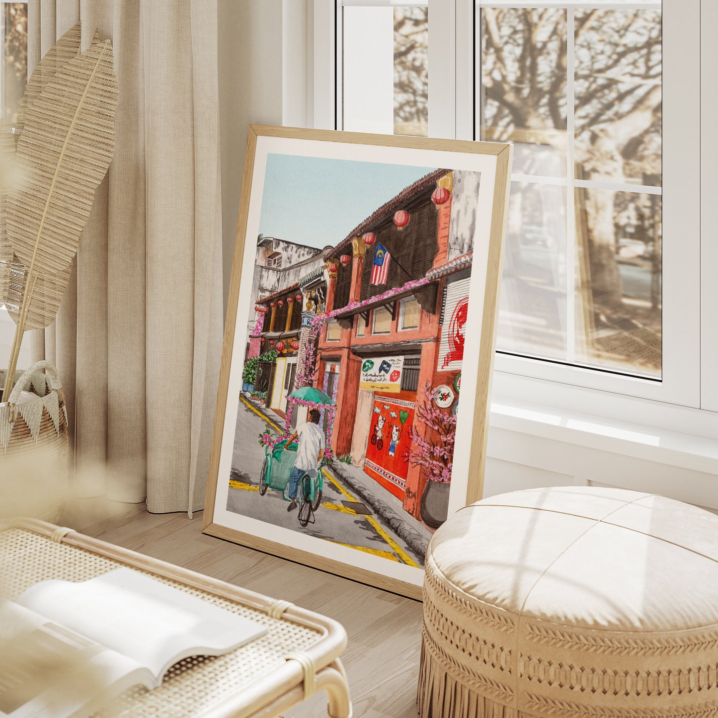 Penang George Town Watercolor Print, Malaysia Wall Art, Penang Painting, Malaysian Decor