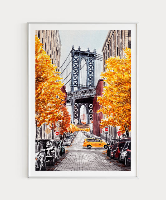 Manhattan Bridge New York print - NorrskenArt