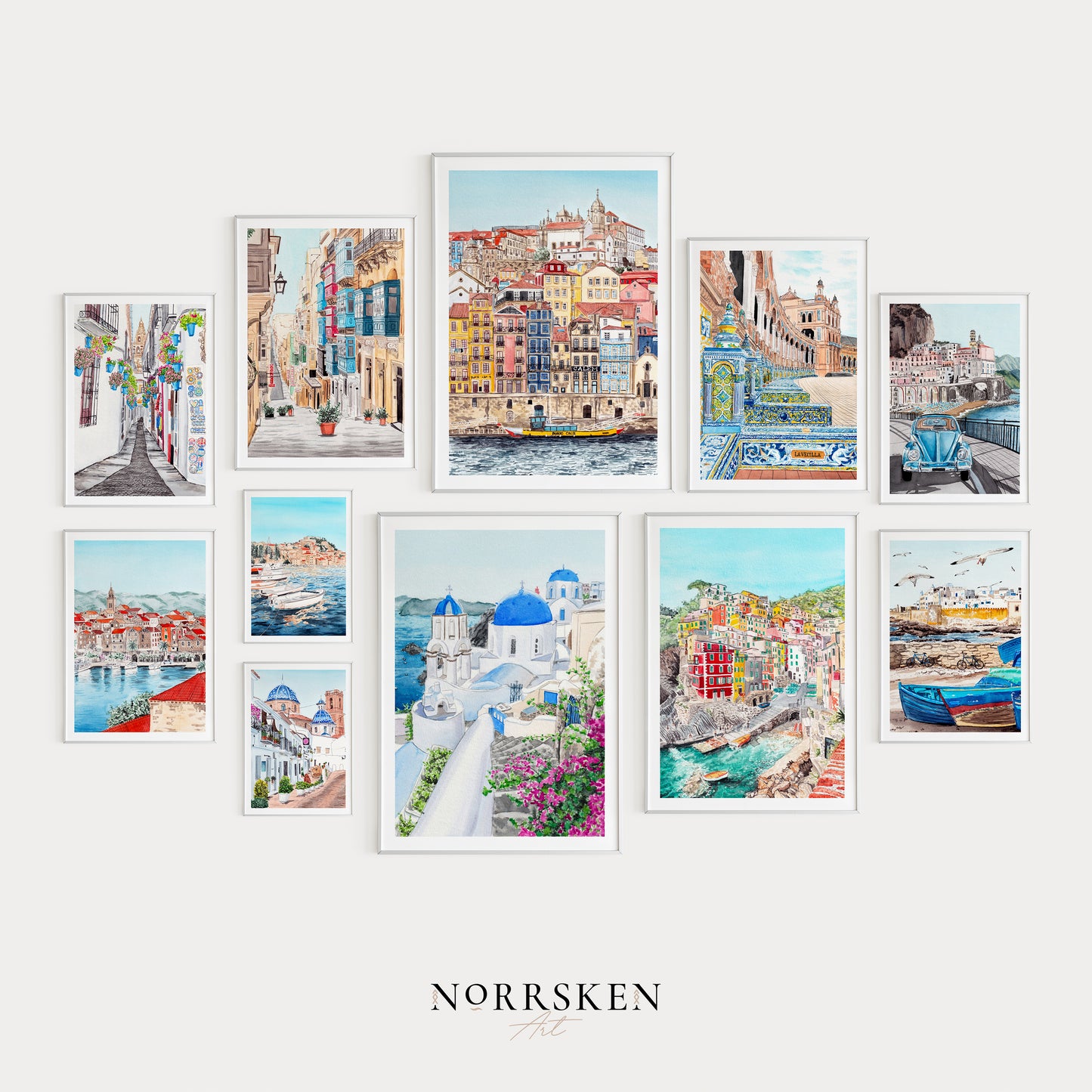 Mediterranean gallery wall art - NorrskenArt
