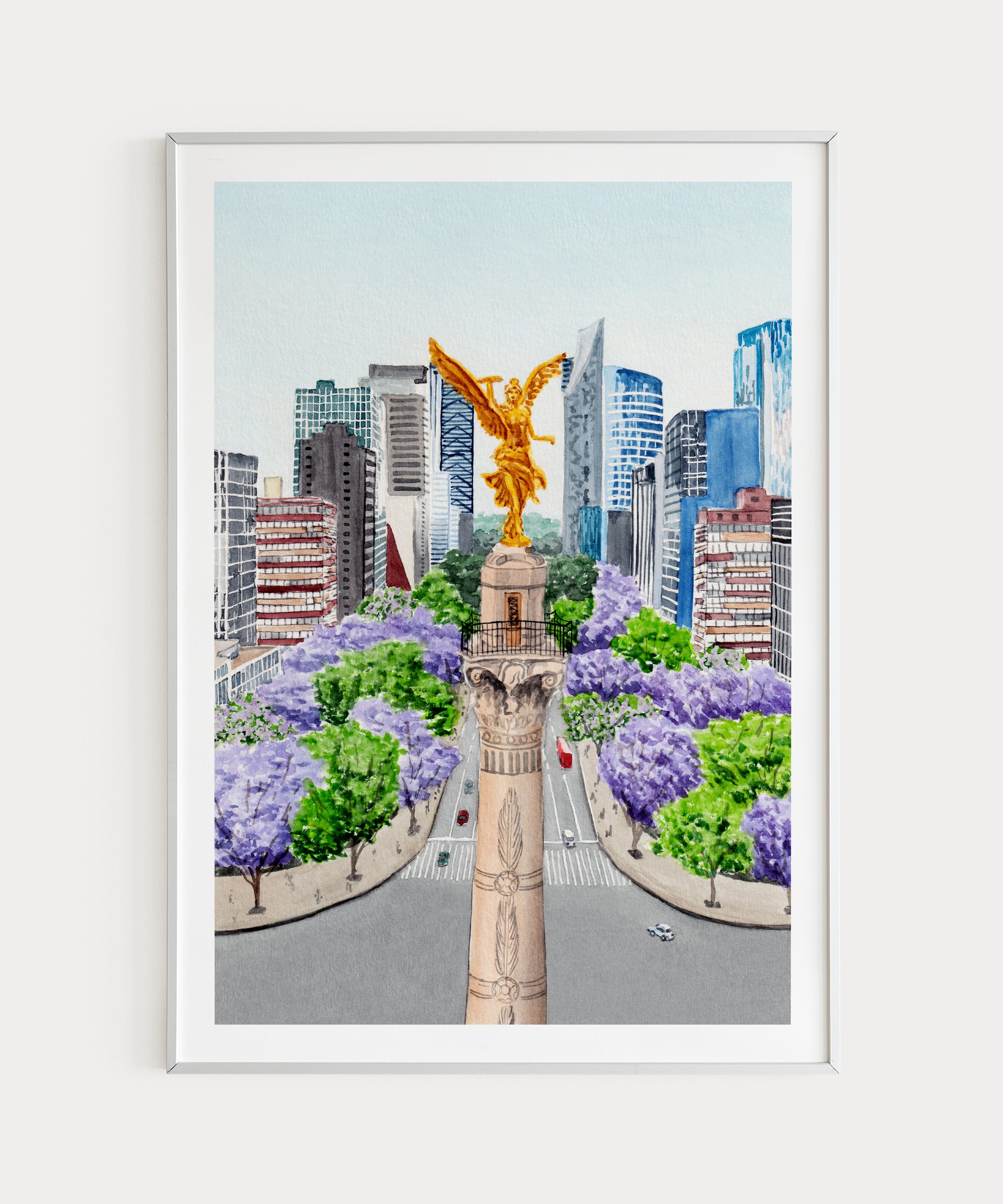 Mexico City watercolor wall art - NorrskenArt