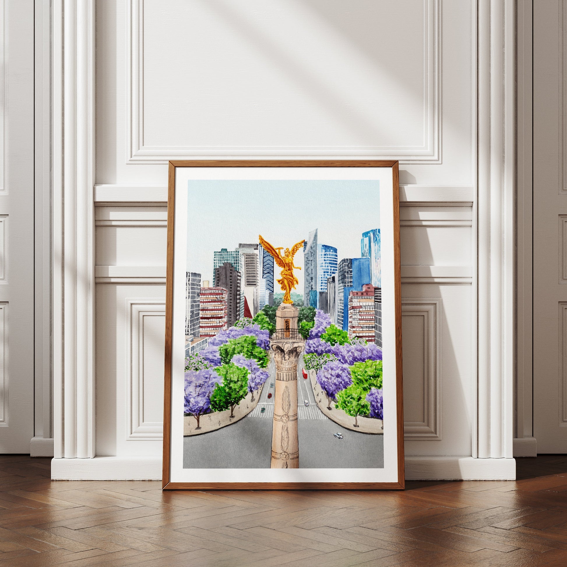 Mexico city watercolor art - NorrskenArt