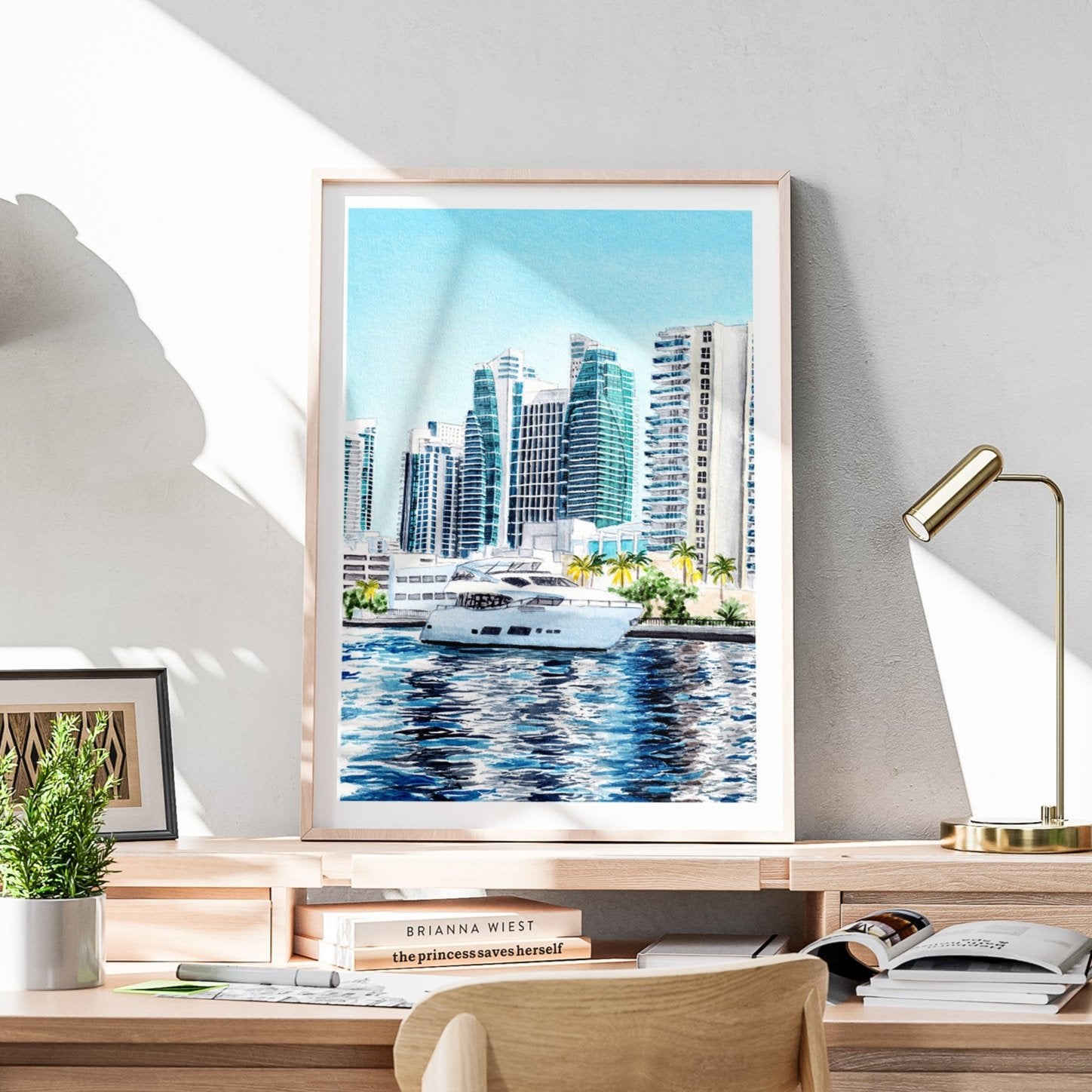 Miami, Florida Cityscape – Watercolor Art Print - NorrskenArt