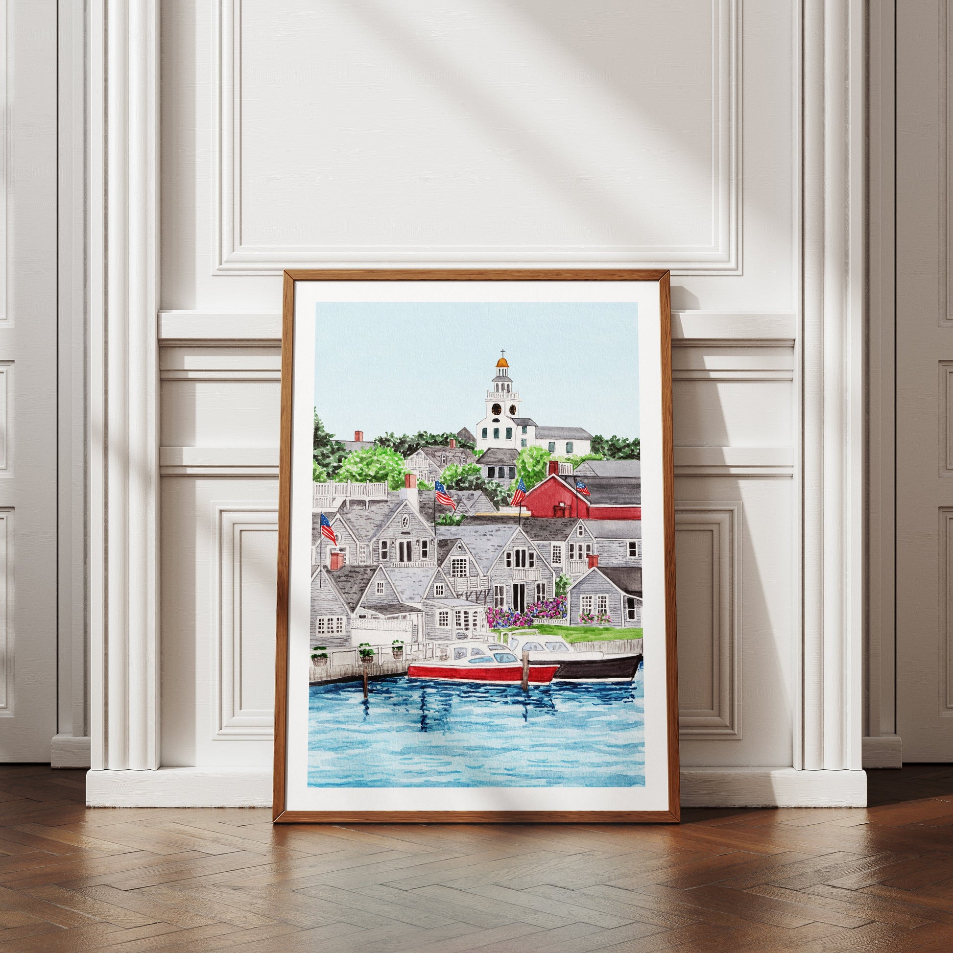Nantucket Island Watercolor Art Print - NorrskenArt