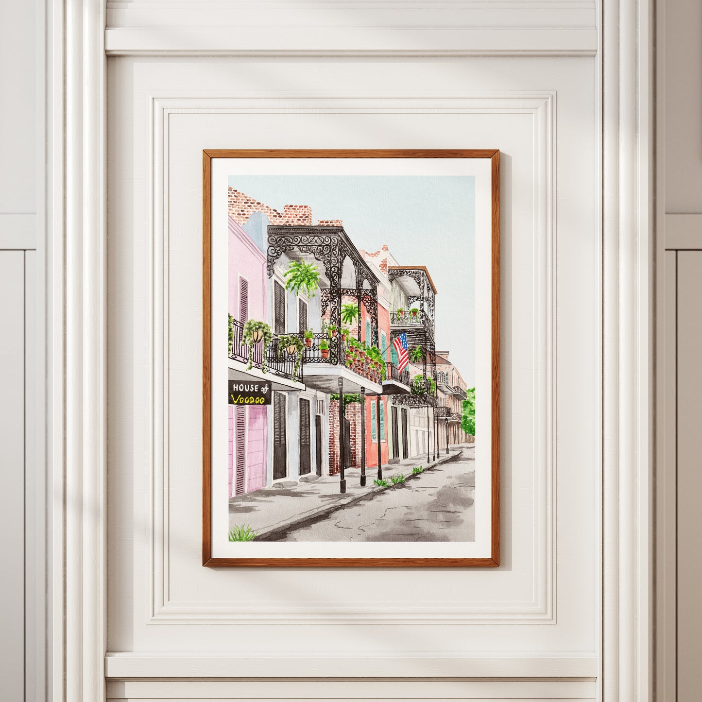 New Orleans Watercolor Wall Art, Louisiana Decor, French Quarter Art Print, New Orleans Cityscape, Travel Gift