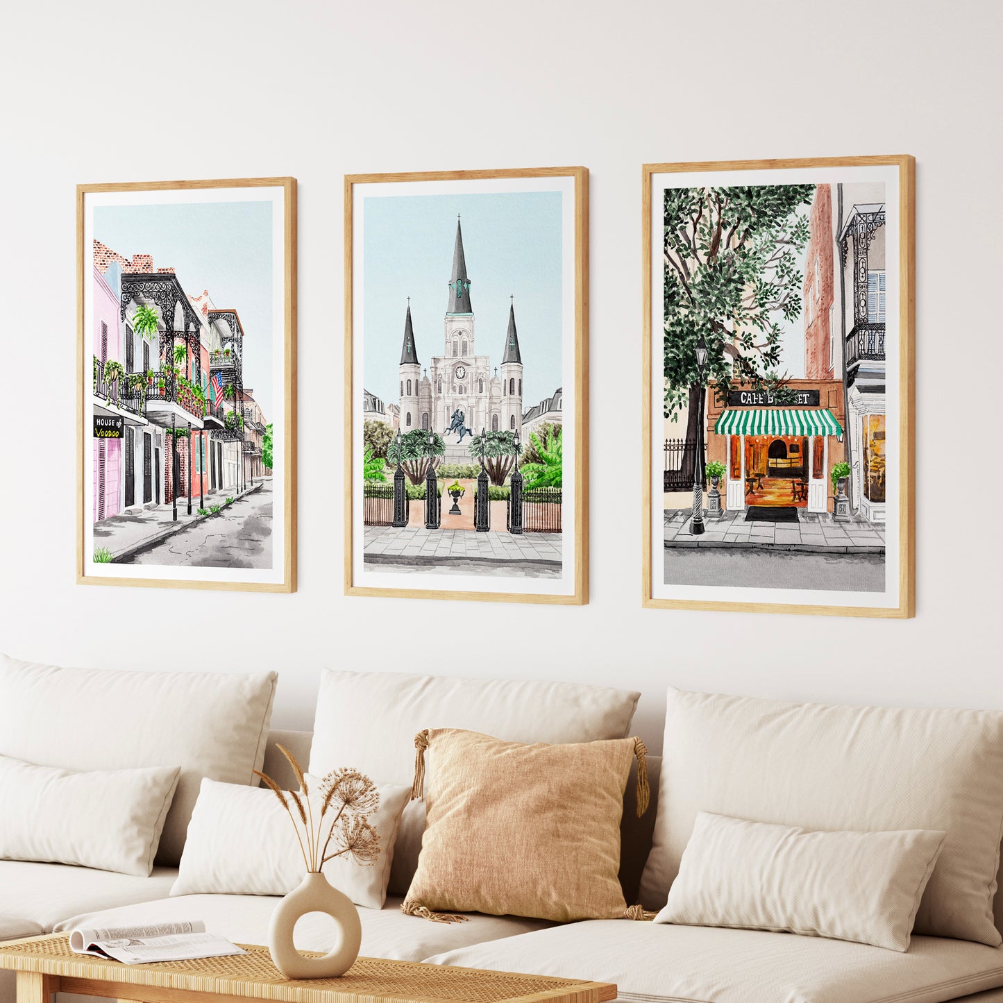 New Orleans Set Watercolor Wall Art - NorrskenArt