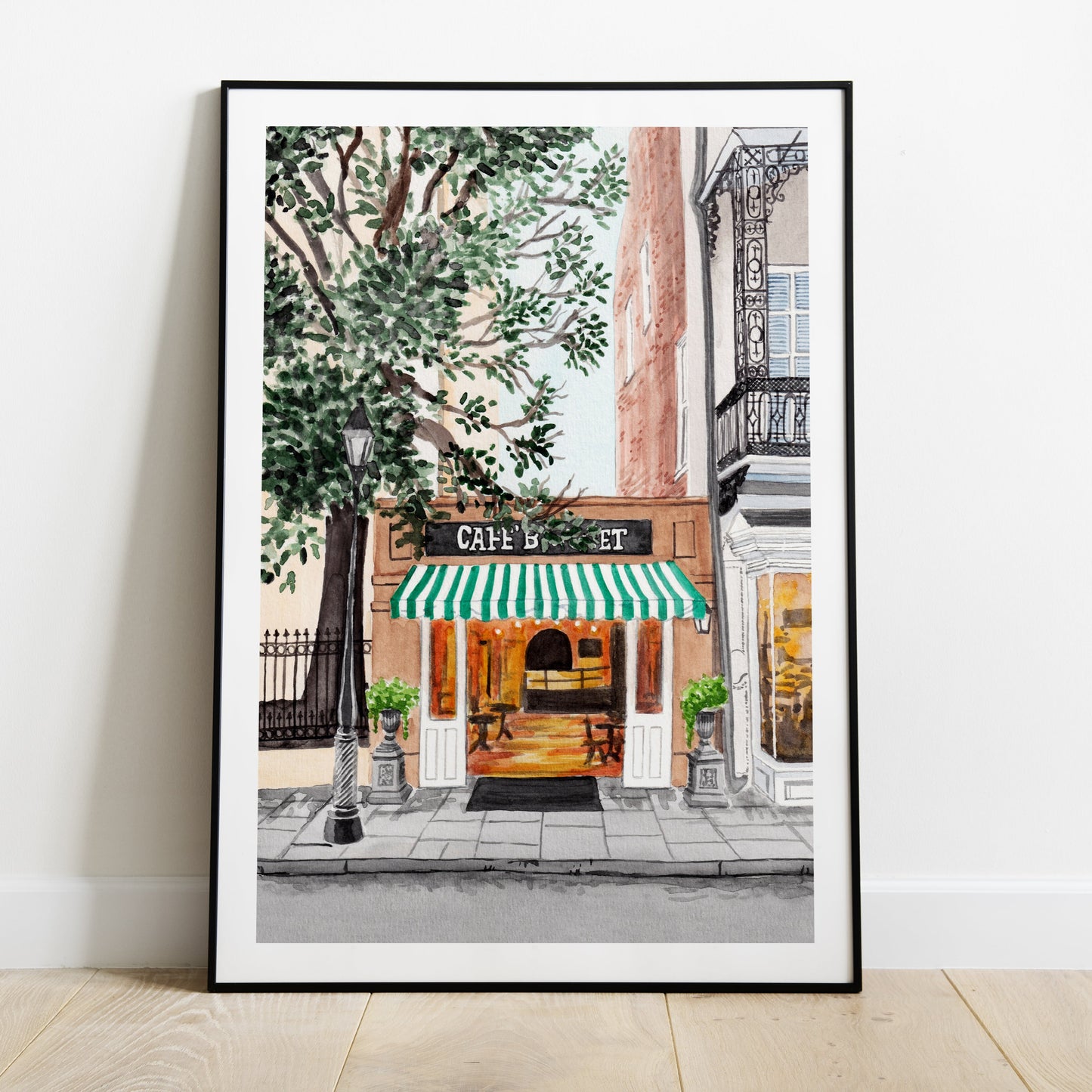 New Orleans watercolor cityscape - NorrskenArt