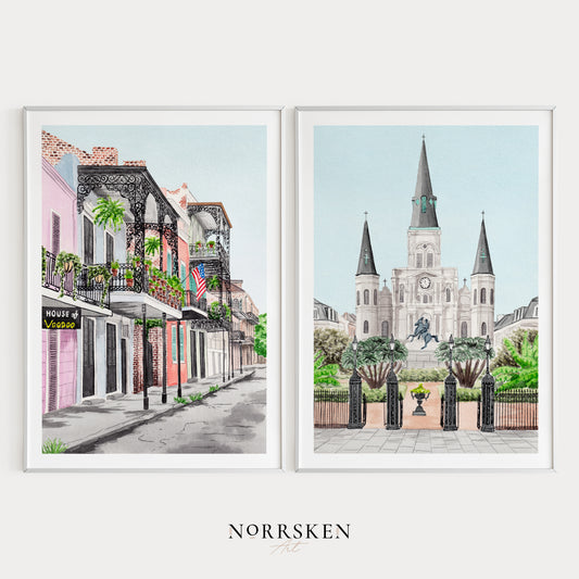 New Orleans watercolor set - NorrskenArt