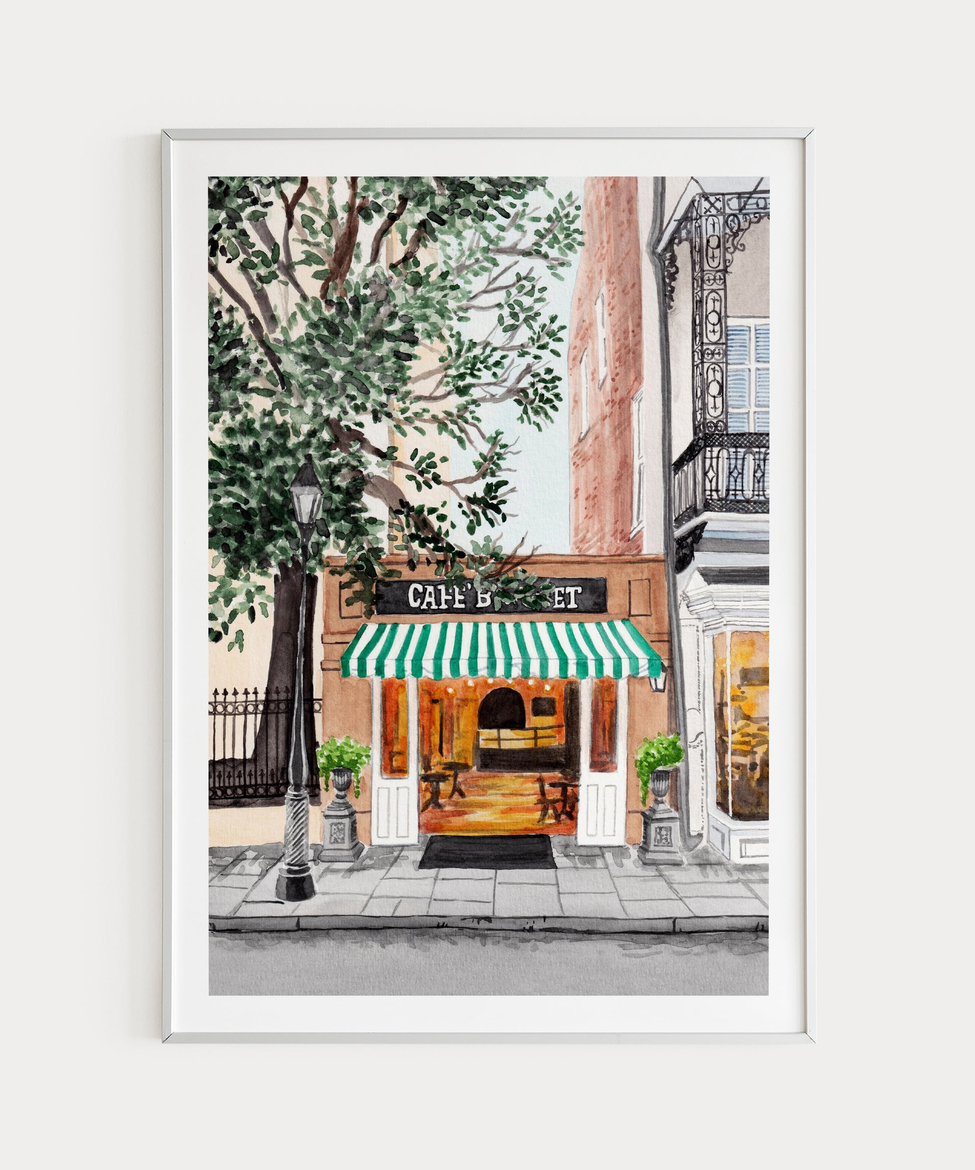 New Orleans watercolor wall art - NorrskenArt