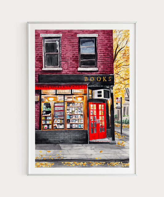 New York Bookstore Art - NorrskenArt