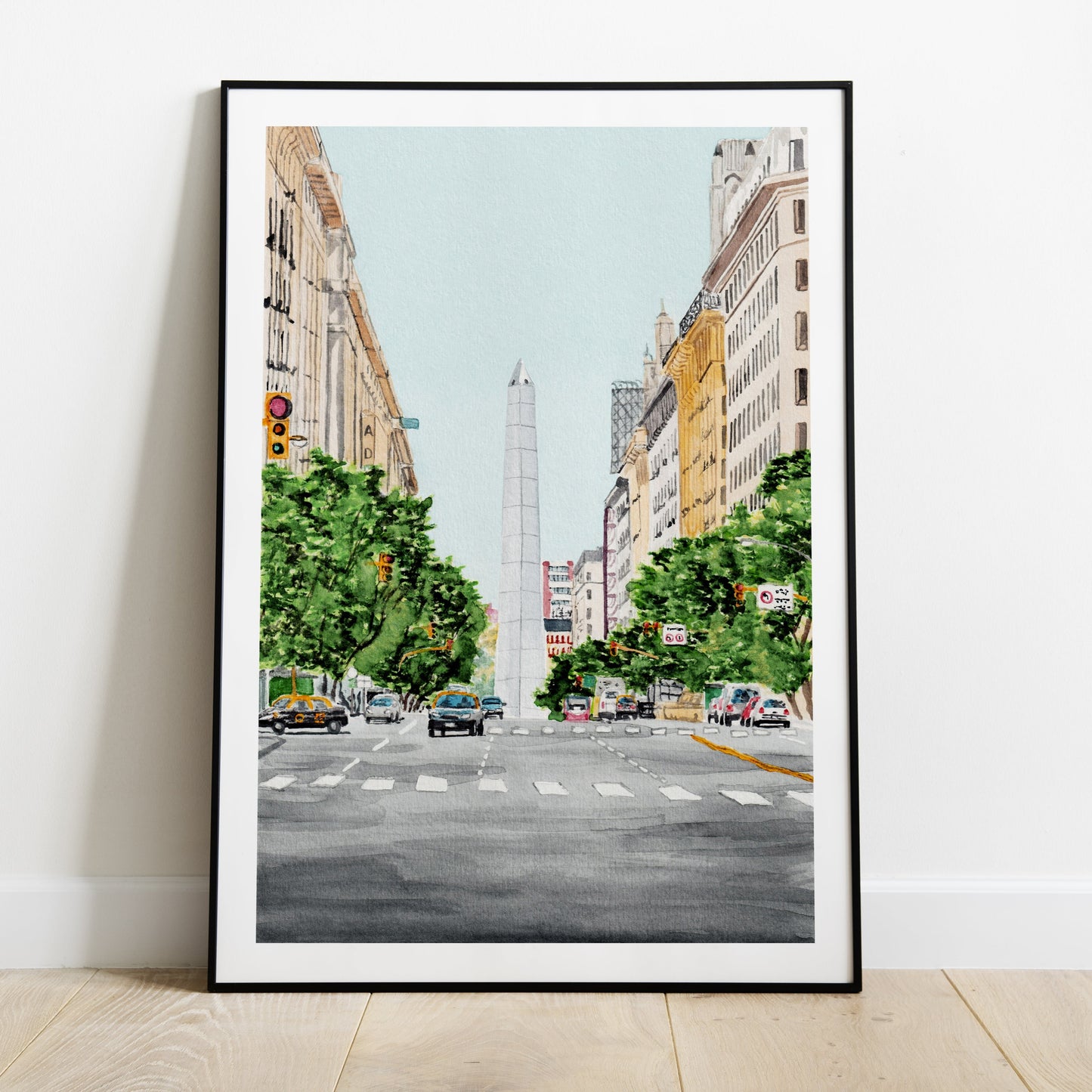 Obelisco Buenos Aires - Watercolor Art Print - Travel Gift - Argentina Wall Art
