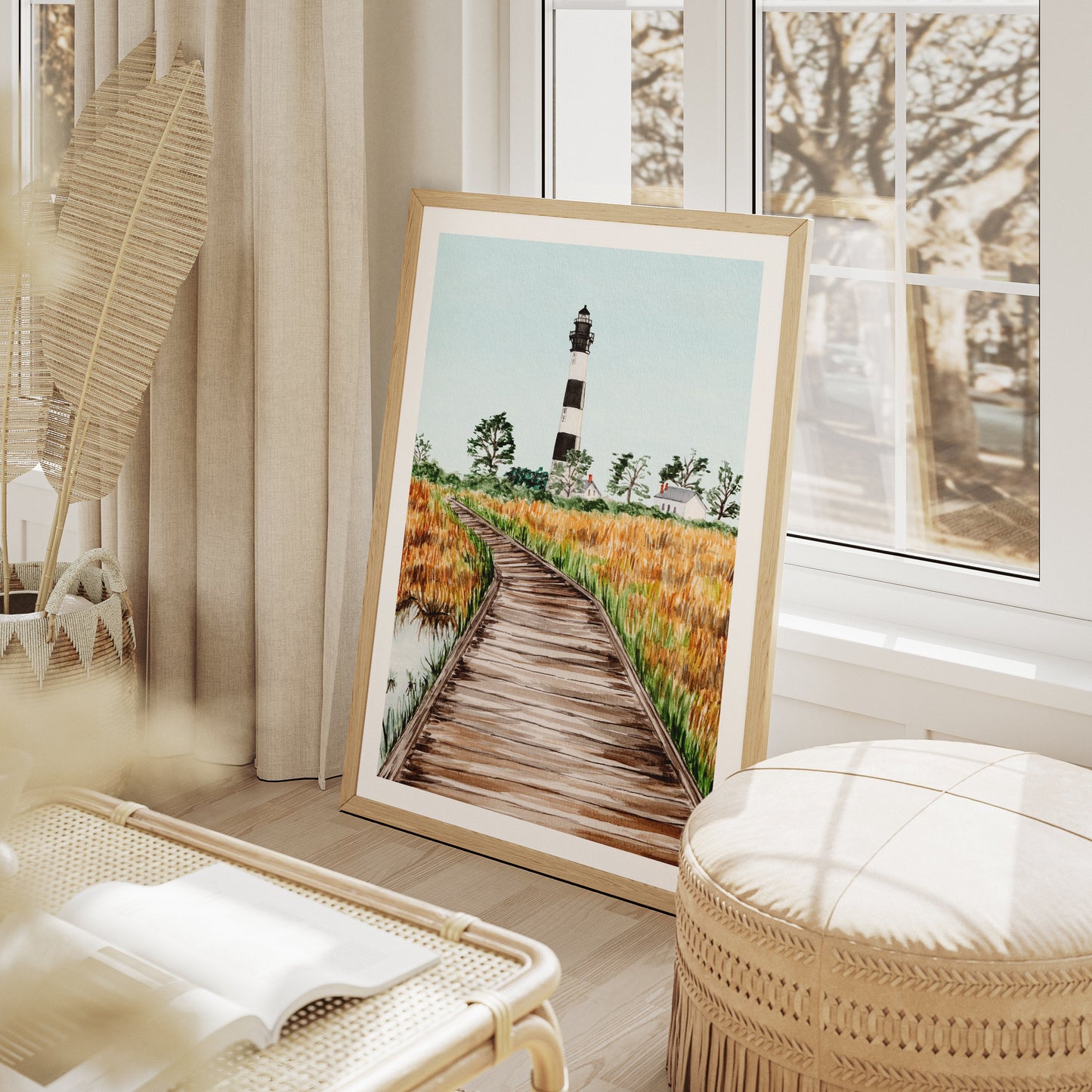 Outer Banks Lighthouse watercolor art print - NorrskenArt