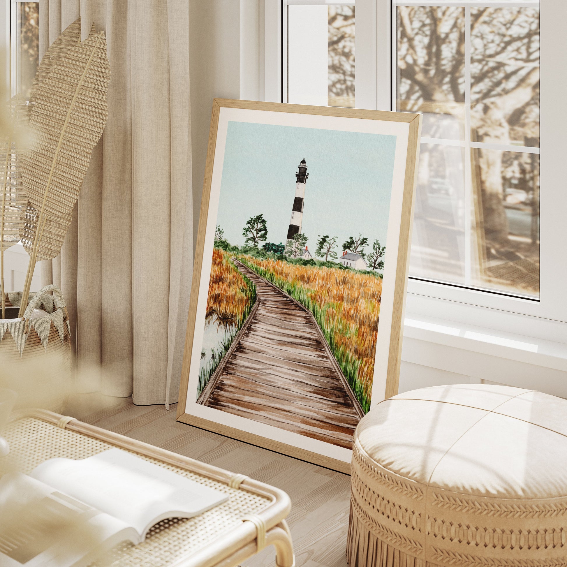 Outer Banks Lighthouse watercolor art print - NorrskenArt