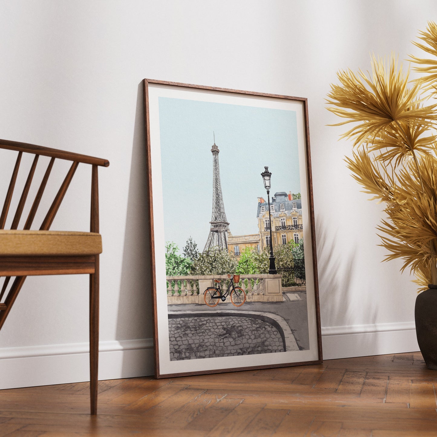 Paris watercolor cityscape - NorrskenArt