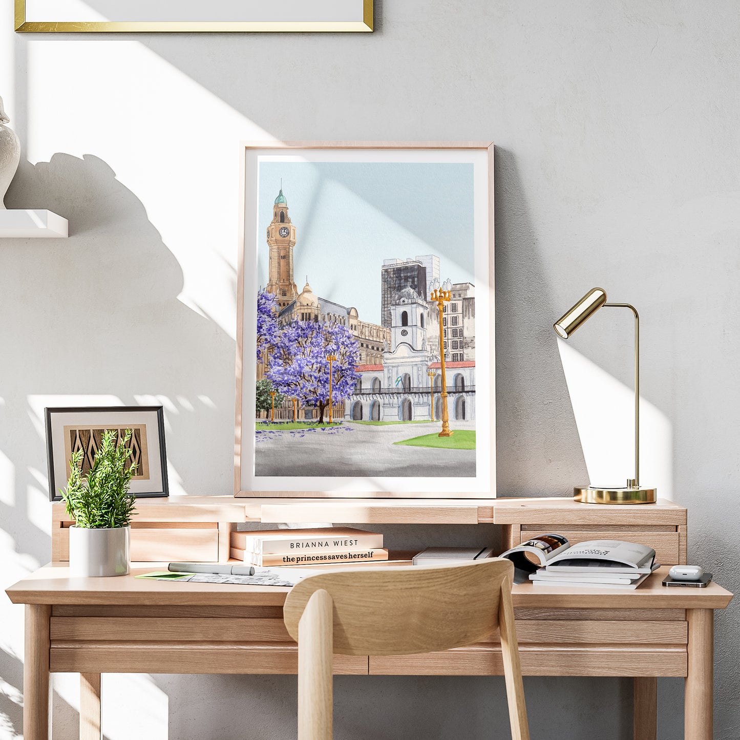 Buenos Aires Cabildo Watercolor Print, Argentina Wall Art, Buenos Aires Spring Decor, Buenos Aires Cityscape