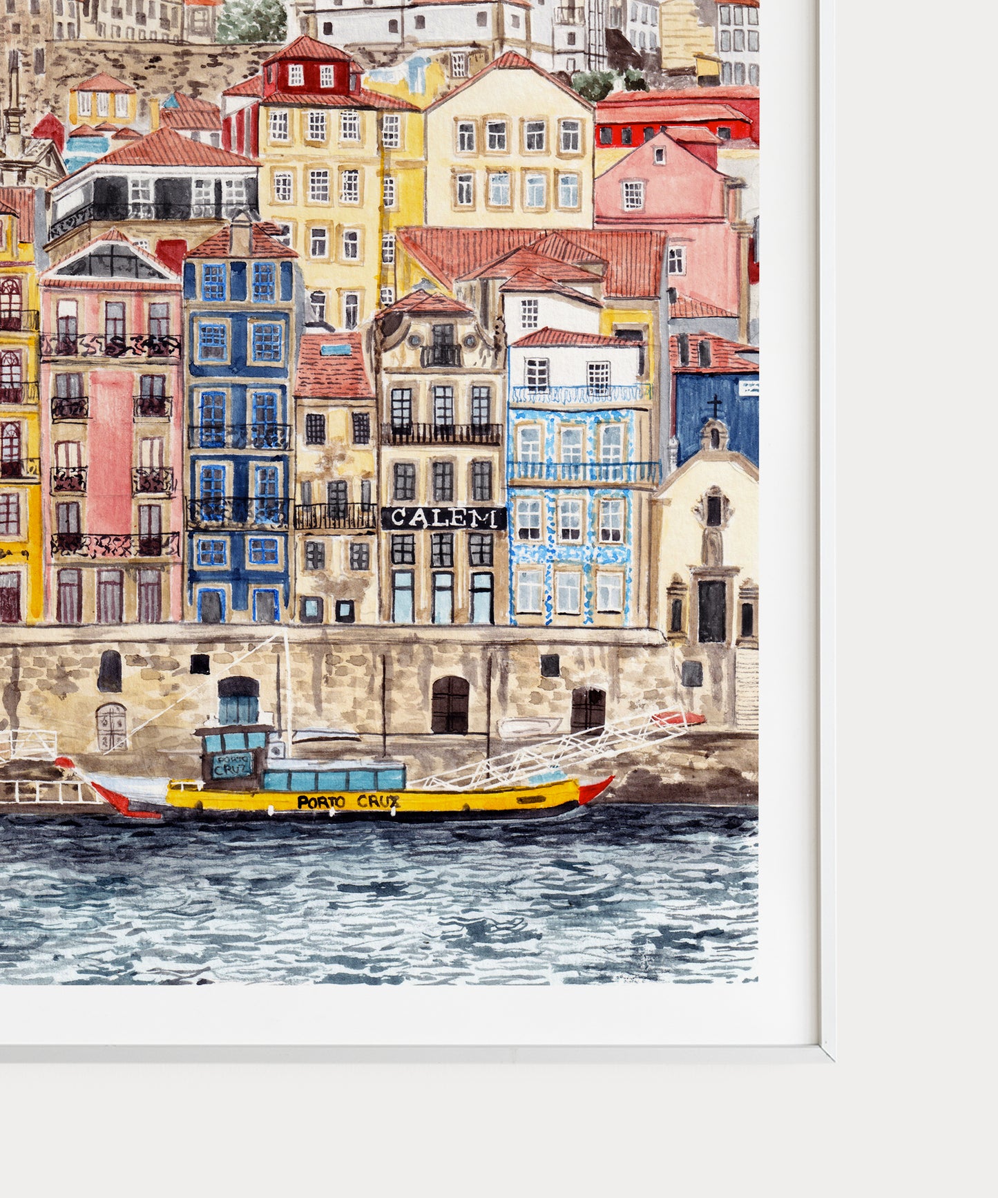 Porto Portugal Cityscape Watercolor Art Print | European Decor | Travel Gift | Coastal Landscape | Portuguese Wall Art