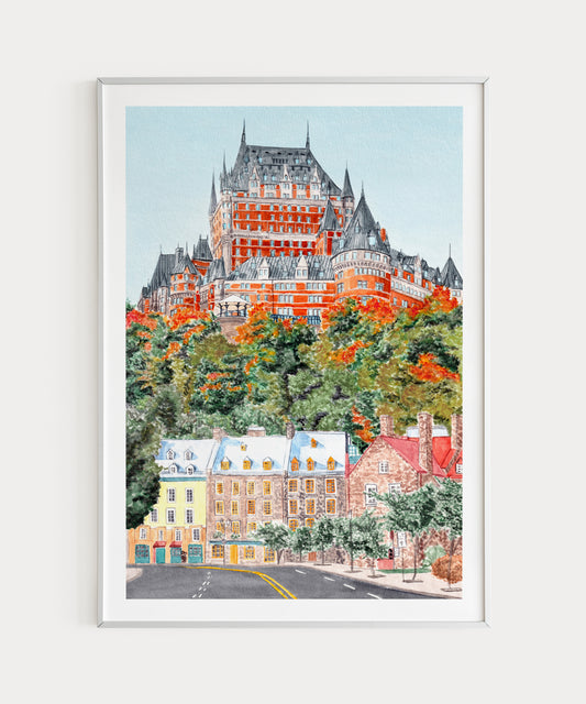 Quebec Canada watercolor wall art - NorrskenArt