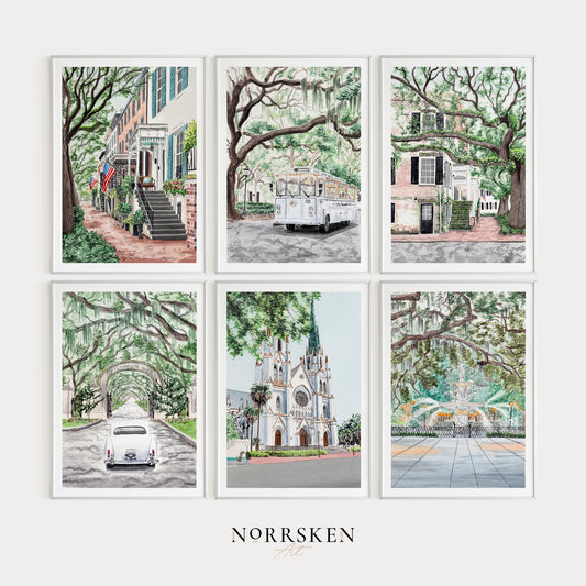 Savannah Gallery Watercolor Wall Art - NorrskenArt