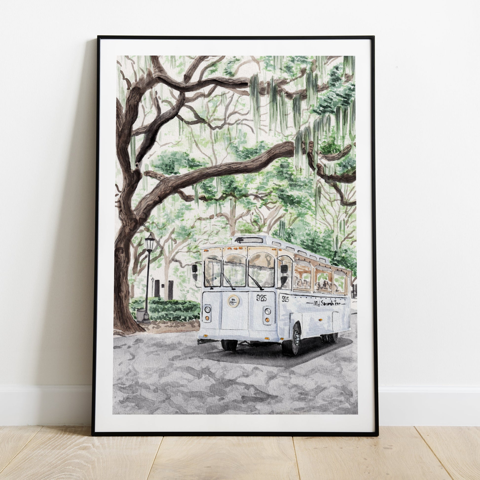 Savannah, Georgia Cityscape - Watercolor Art Print - NorrskenArt