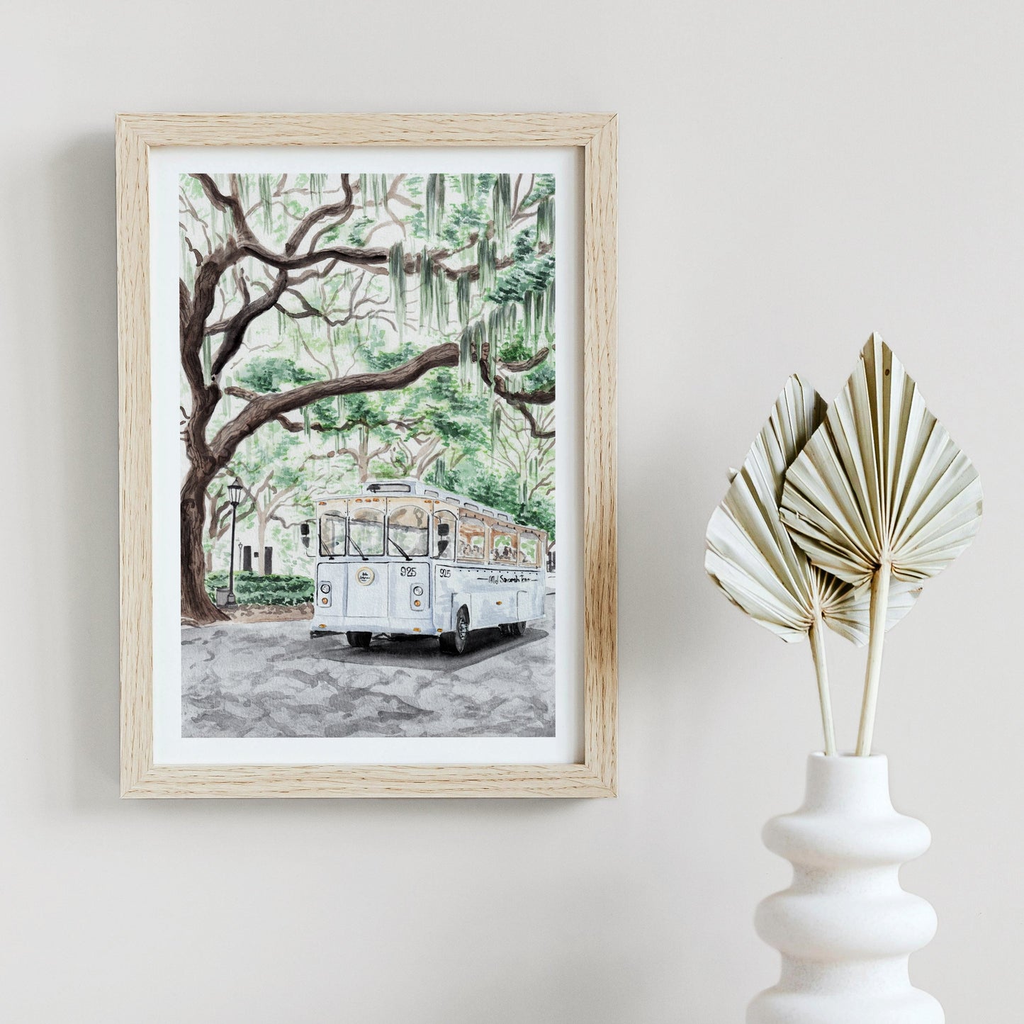 Savannah, Georgia Cityscape - Watercolor Art Print - NorrskenArt