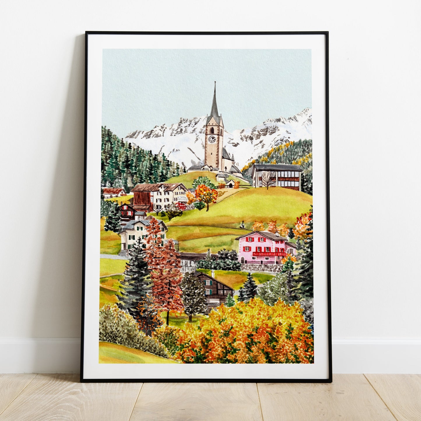 Schmitten Switzerland Fall Landscape Travel Gift 