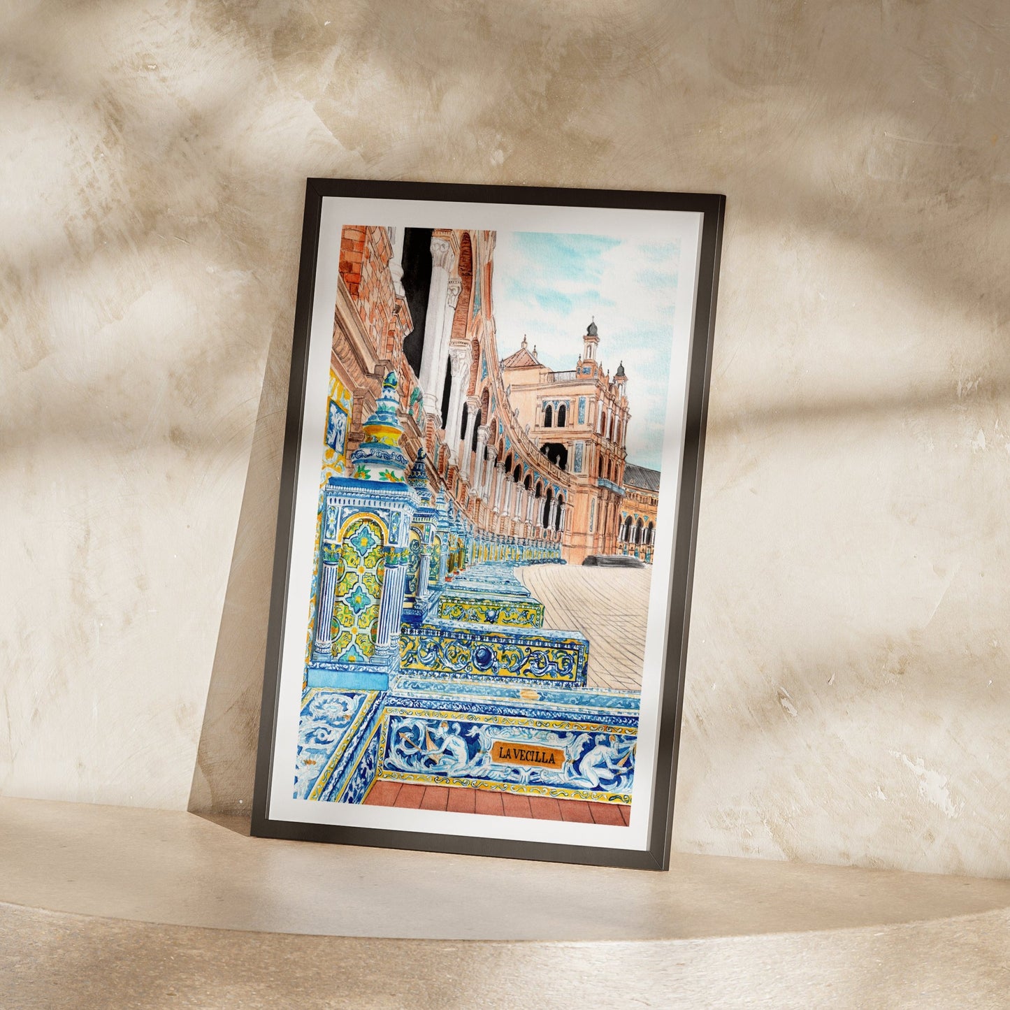 Seville, Spain Cityscape - Watercolor Art Print - NorrskenArt