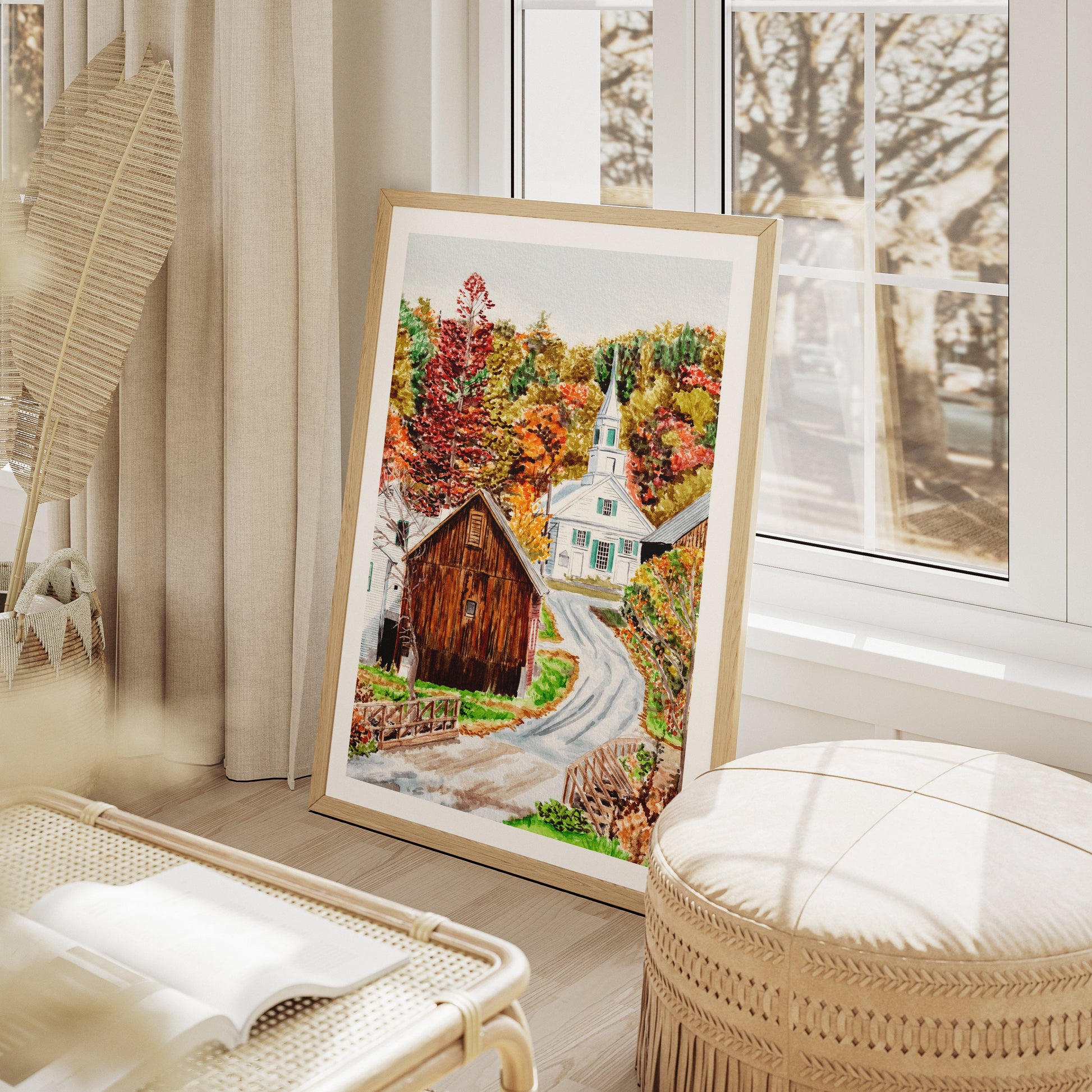Stowe Vermont watercolor art