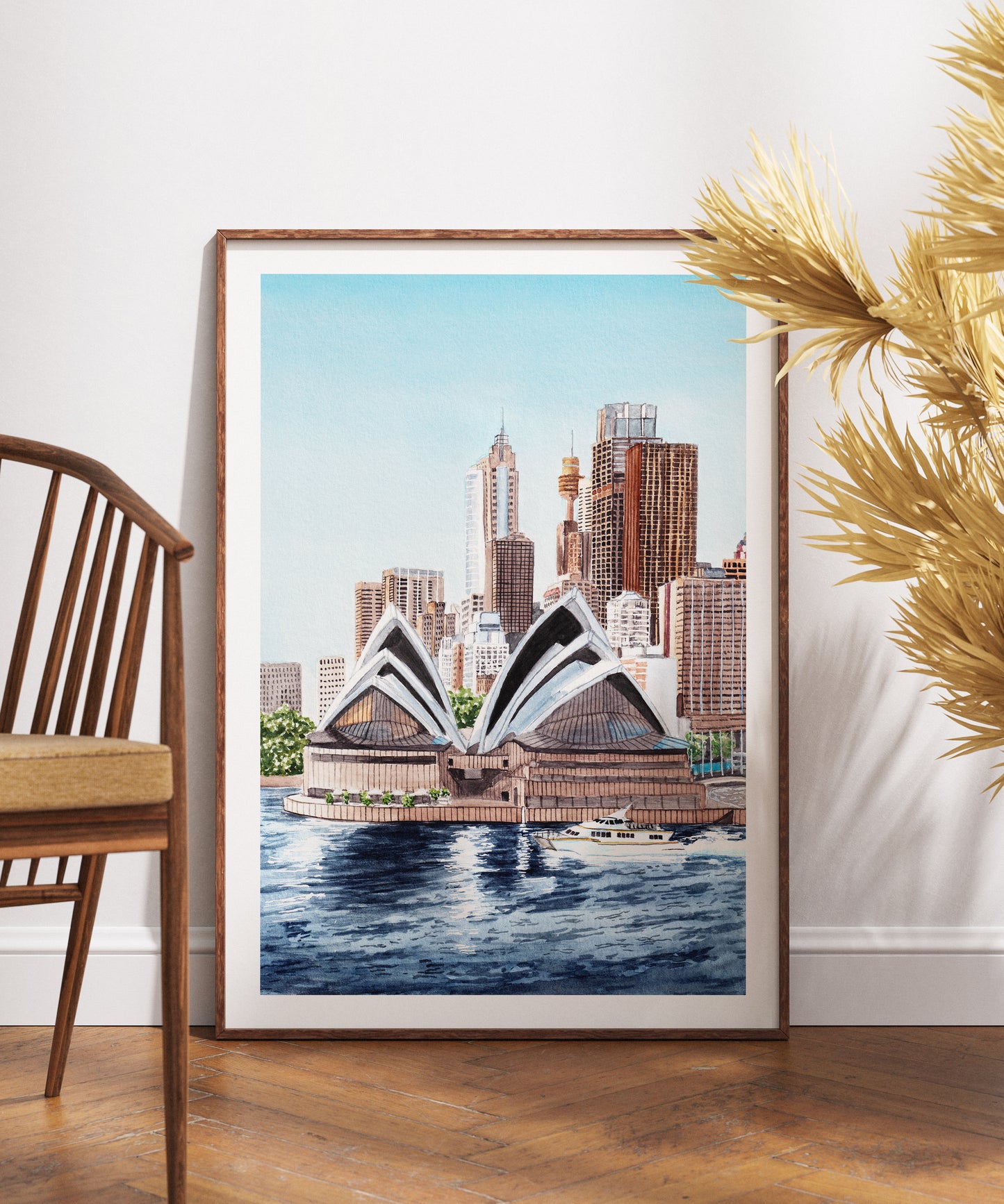 Sydney Australia Watercolor Wall Art, Sydney Cityscape, Australian Decor, Sydney Opera House, Travel Gift