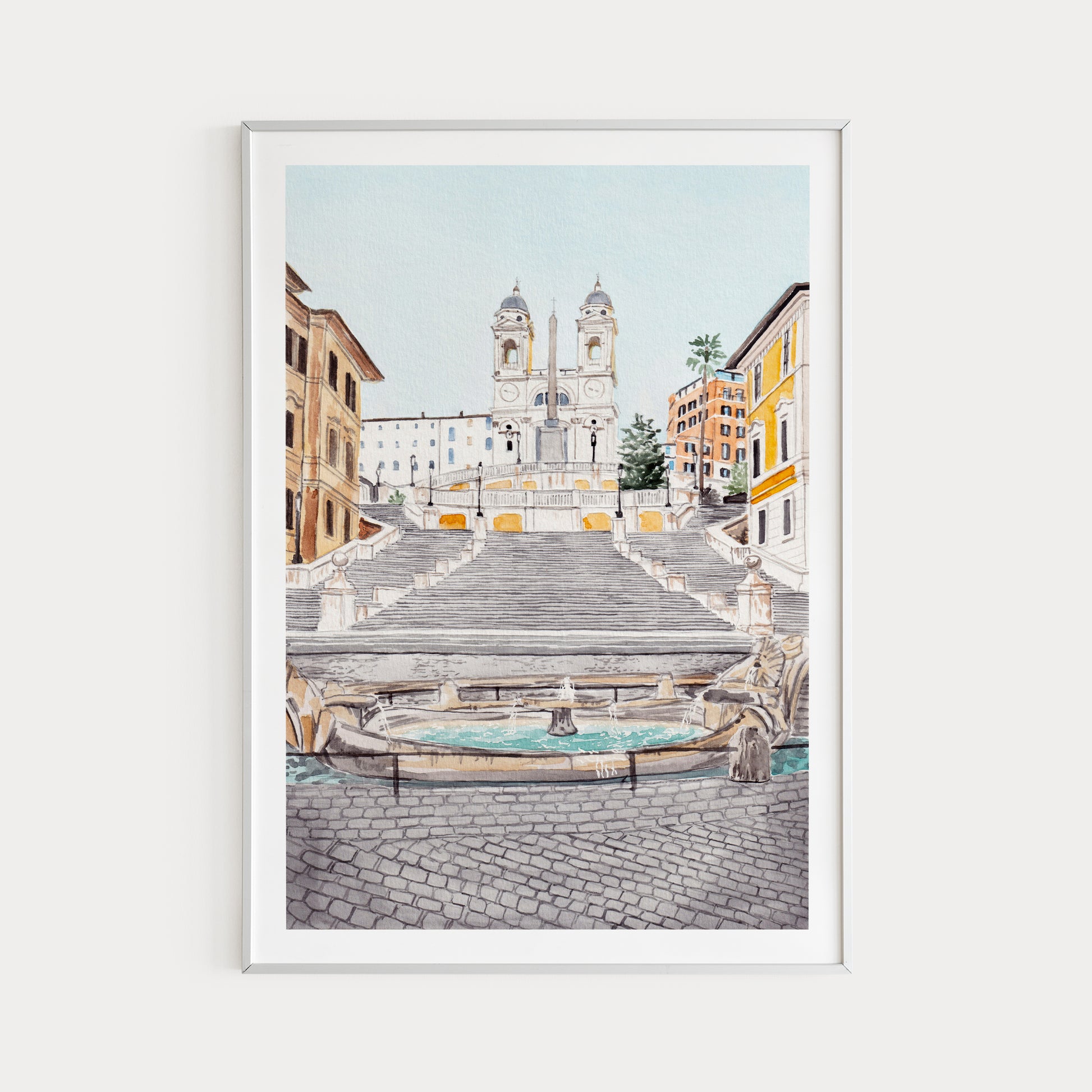 Rome Cityscape, Italian Art, Rome Watercolor Art Print