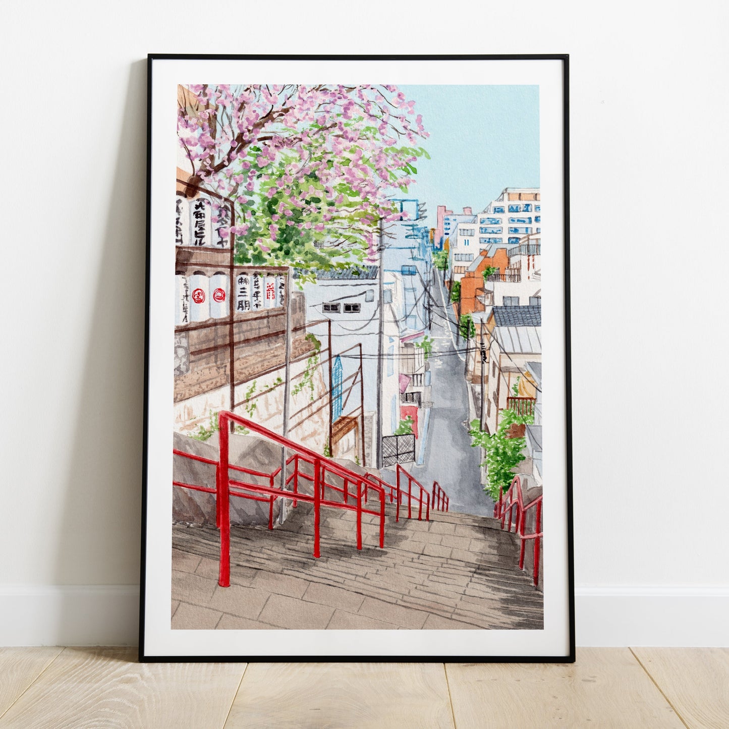 Tokyo Japan Watercolor Painting - NorrskenArt