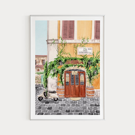 Trastevere Cityscape, Italian Art, Trastevere Art Print