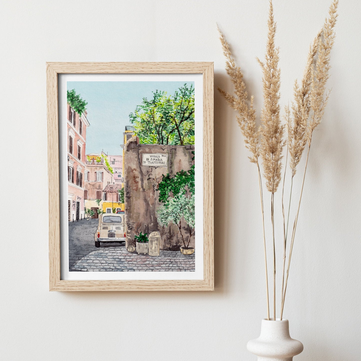 Trastevere Rome Cityscape Italian Decor - Travel Gift 