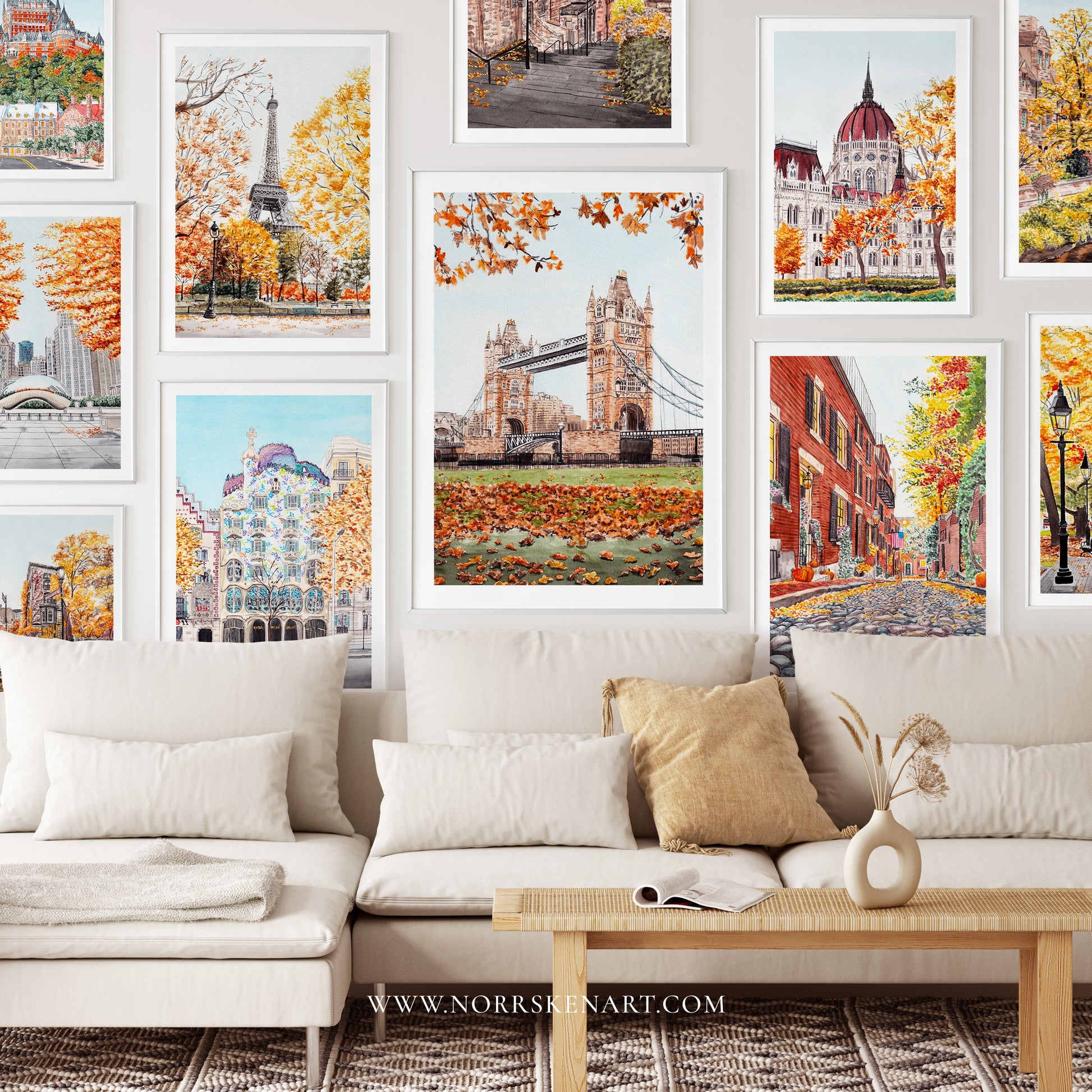Travel Inspired Fall Gallery Wall - NorrskenArt