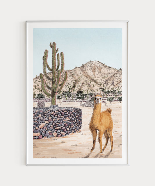 Tucuman Watercolor Wall Art, Argentina Landscape, Tucuman Travel Art