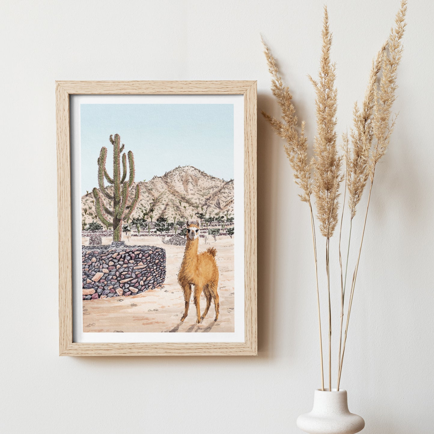 Tucuman Watercolor Wall Art, Argentina Landscape, Tucuman Travel Art