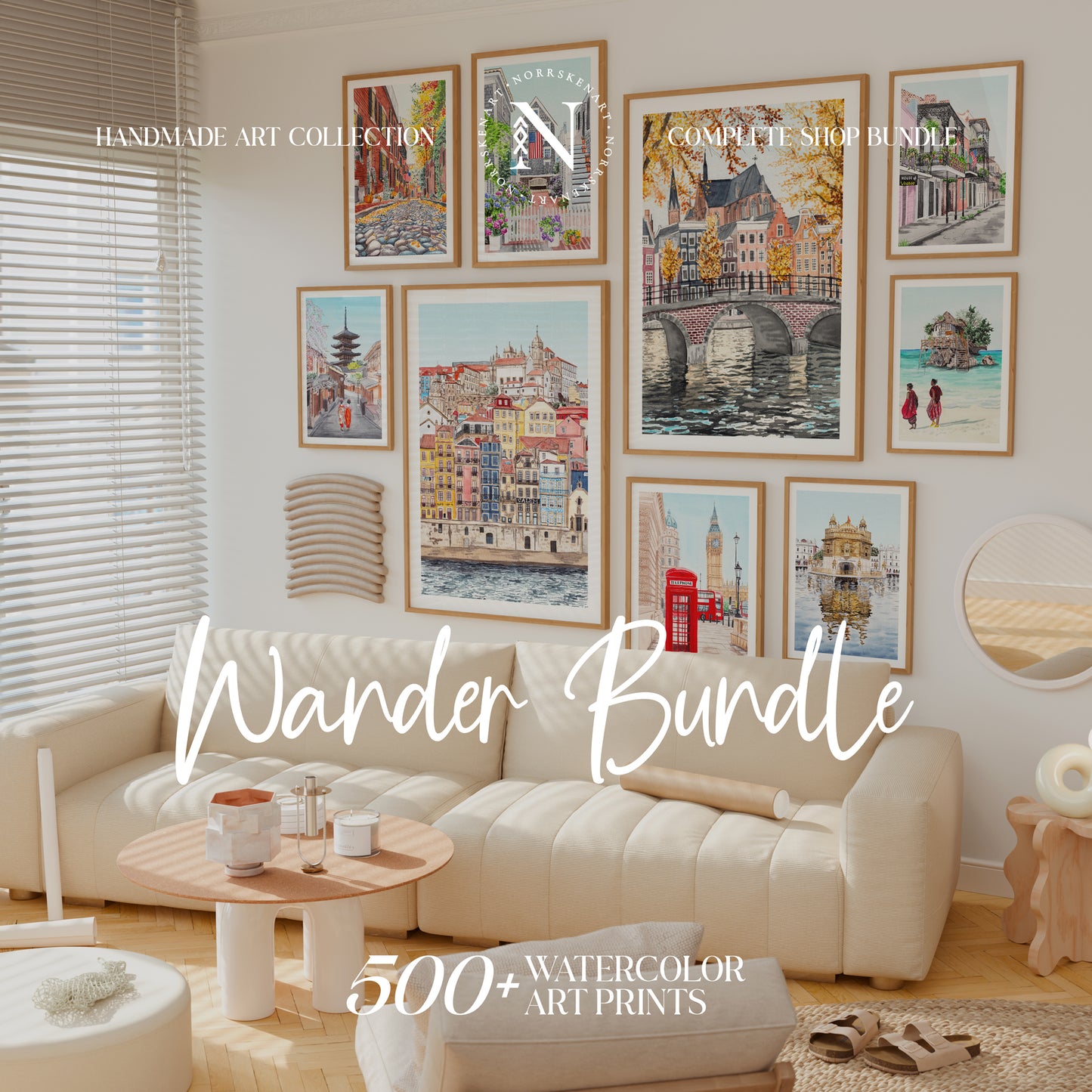 Paisajes y paisajes urbanos en acuarela de todo el mundo. Impresiones artísticas en acuarela. Arte mural de viaje. Regalo.