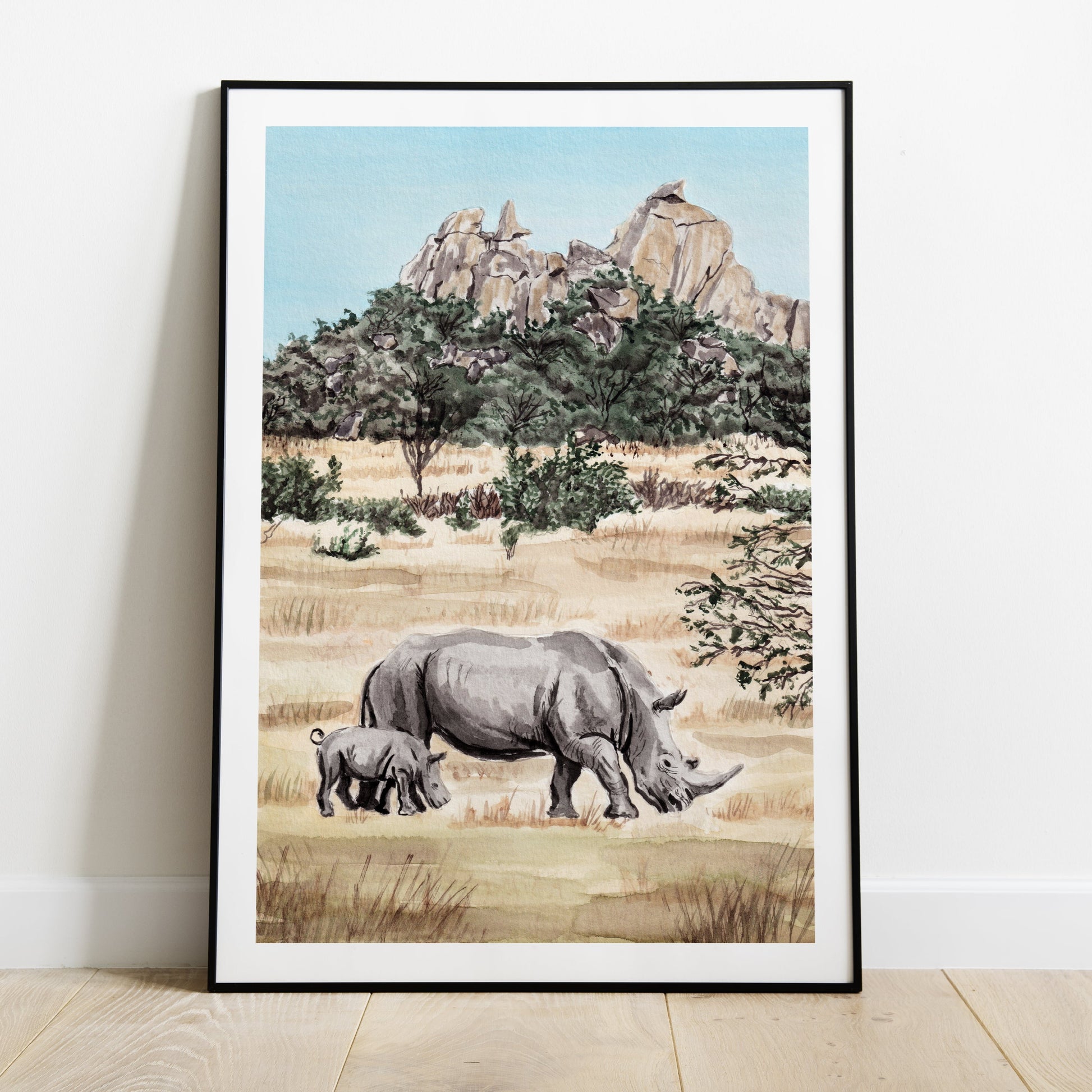 Matobo Park, Zimbabwe – Watercolor Art Print - NorrskenArt