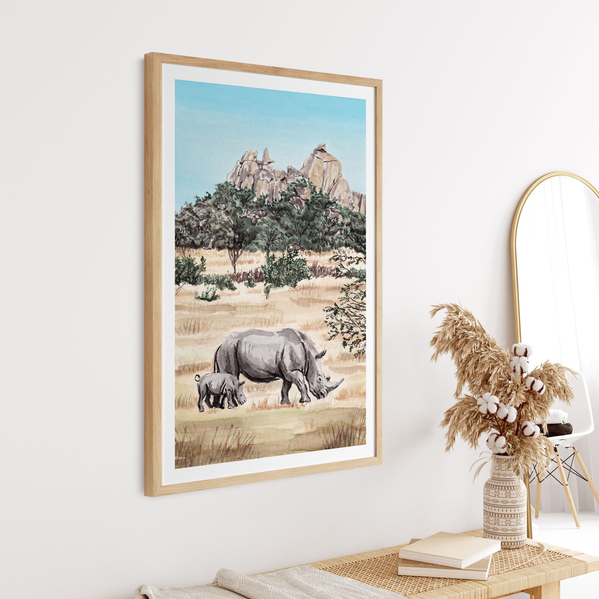 Zimbabwe watercolor art print - NorrskenArt